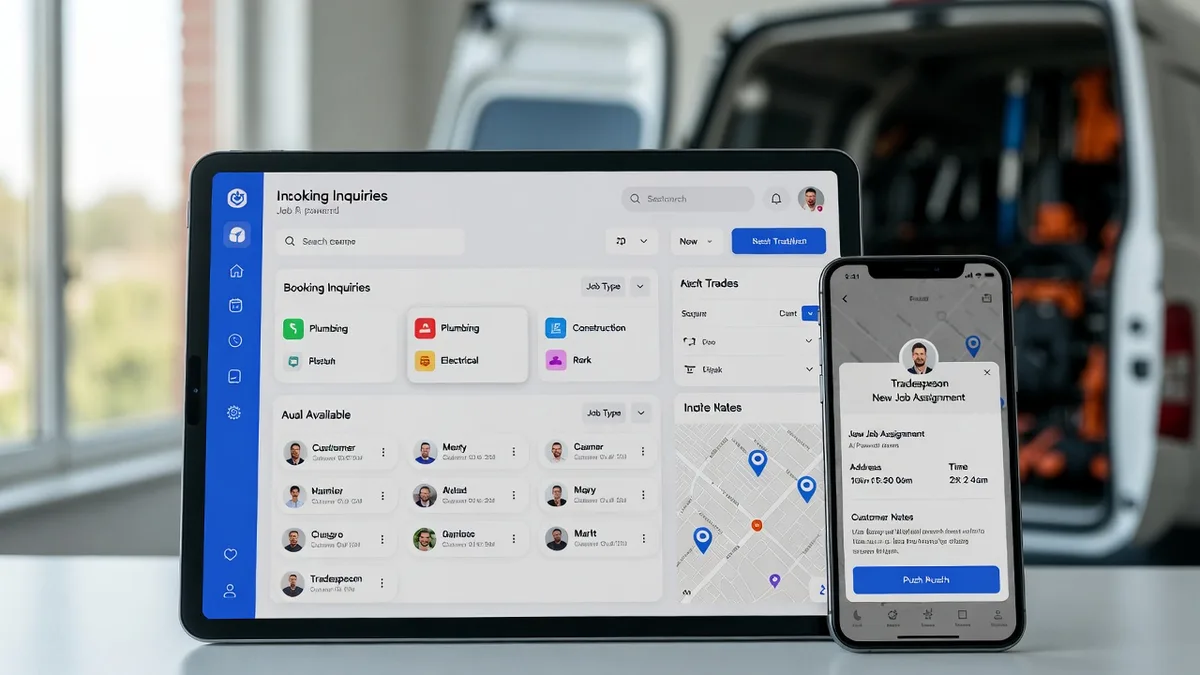 AI agent handling trades booking inquiries and job assignments automatically