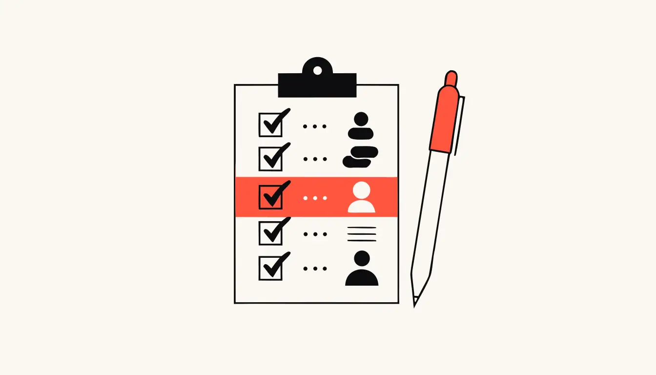 A setup checklist for a customer-service chatbot with a human-handover step highlighted